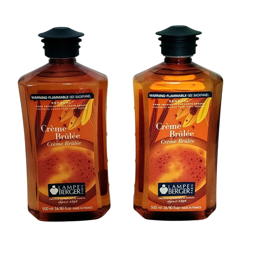 Lot of 2 Lampe Berger Creme Brulee Fragrance Oil Refill 16.9 oz VTG Discontinued